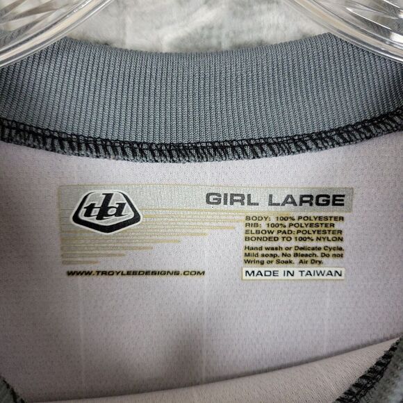 Troy Lee Designs Shirt Girls Large Gray Black Motocross Cycling Jersey - Picture 4 of 8